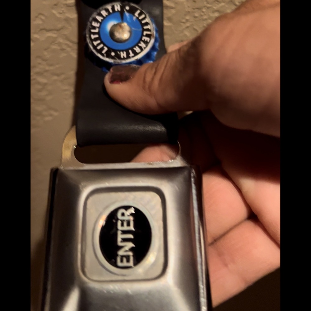 Vintage belt , bottle opener built into belt buckle